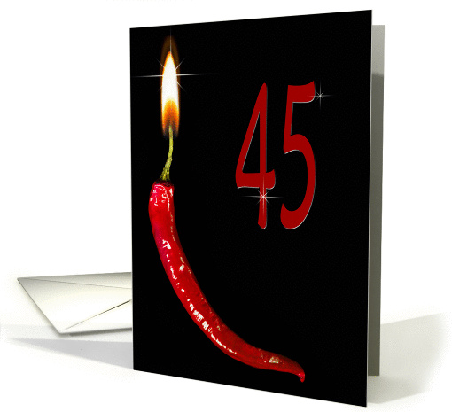 Flaming red pepper for 45th Birthday card (929005)
