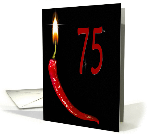 Flaming red pepper for 75th Birthday card (929009)