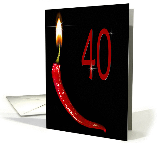 Flaming red pepper for 40th Birthday card (929012)
