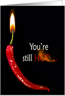 Flaming red pepper for 50th Birthday card