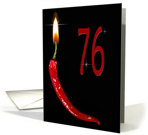 Flaming red pepper for 76th Birthday card (929238)