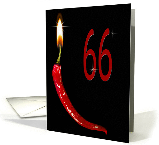 Flaming red pepper for 66th Birthday card (929248)