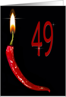 Flaming red pepper for 49th Birthday card