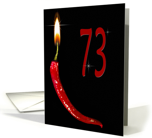 Flaming red pepper for 73rd Birthday card (929266)