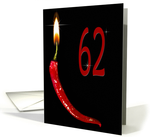 Flaming red pepper for 62nd Birthday card (929267)