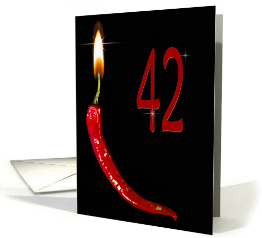 Flaming red pepper for 42nd Birthday card (929269)