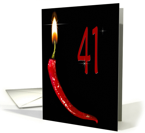 Flaming red pepper for 41st Birthday card (929277)