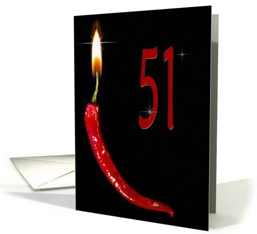 Flaming red pepper for 51st Birthday card (929278)