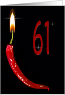 Flaming red pepper for 61st Birthday card