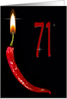 Flaming red pepper for 71st Birthday card