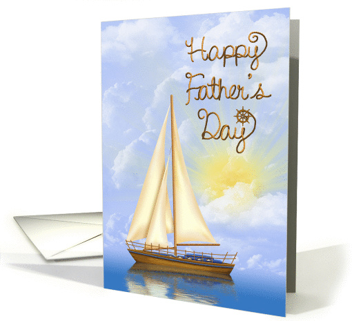 Father's Day for Step Dad with sailboat card (932536)