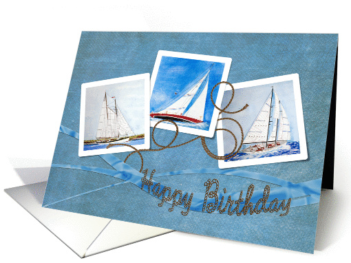 Dad's birthday from kids with sailboats card (932919)