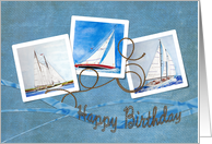 nautical birthday with sailboats and rope card