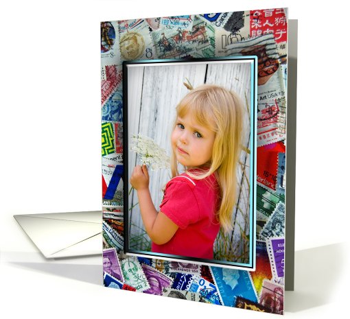 Birthday photo card with stamp collection for Dad card (935314)