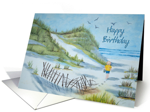 birthday for daughter summer watercolor art card (937028)