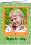 Happy Birthday photo card with polka dots card