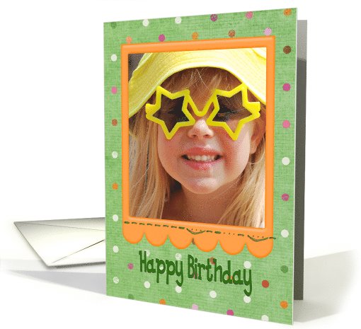 Happy Birthday photo card for Mom with polka dots card (941377)