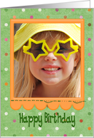 Happy Birthday photo card for Mom with polka dots card