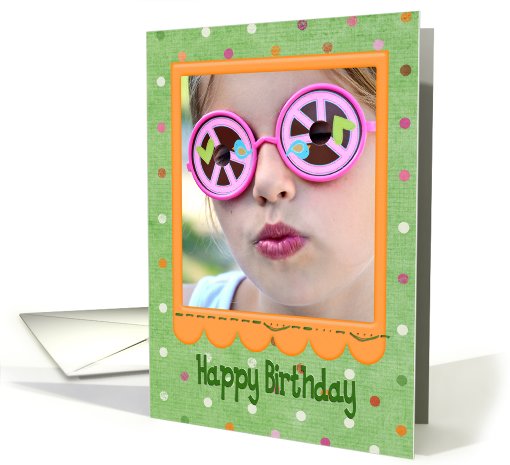 Happy Birthday photo card for grandma with polka dots card (941378)