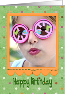 Happy Birthday photo card for grandma with polka dots card