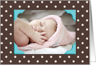 birthday polka dot photo card for Dad card