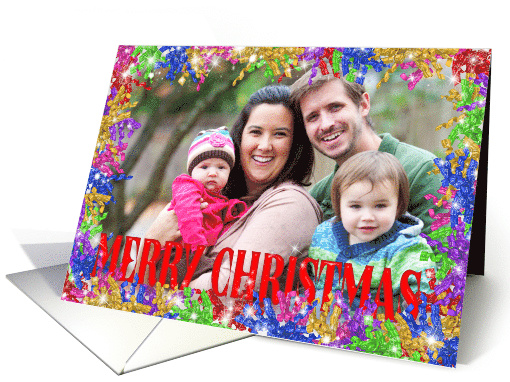 Christmas photo card with curly ribbons from family card (943560)