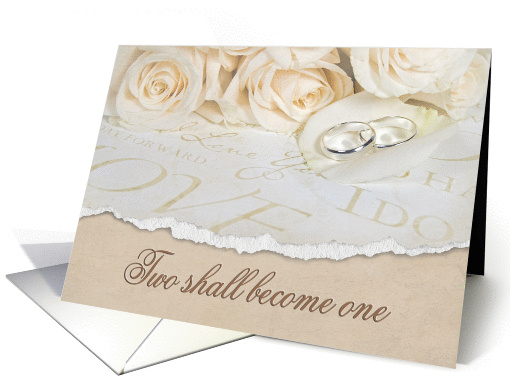 white wedding roses and rings congratulations card (945251)