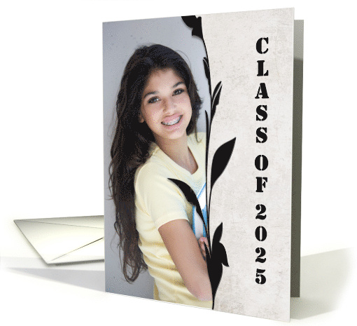 Graduation 2025 Party Photo Card Invitation with Black... (945386)