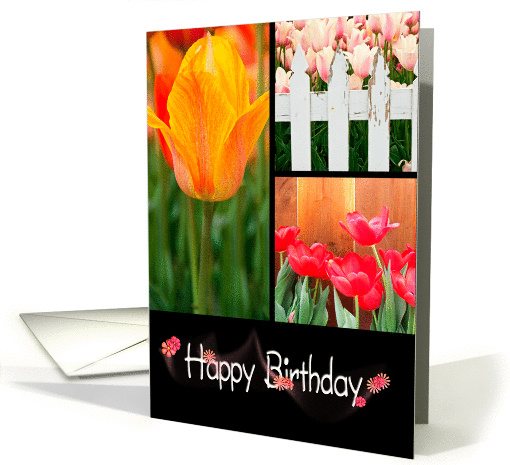 birthday tulip collage card (946354)