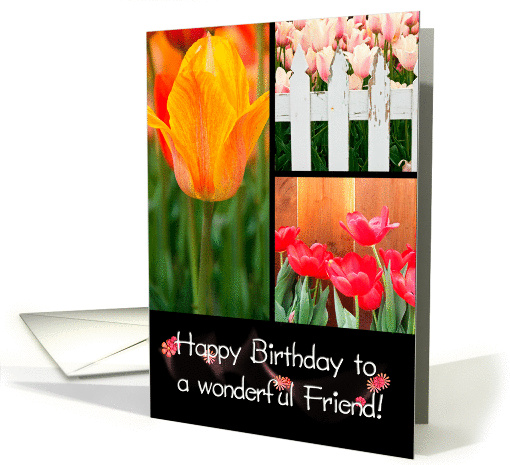 birthday tulip collage for friend card (946356)