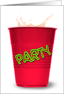 red cup birthday party invitation card
