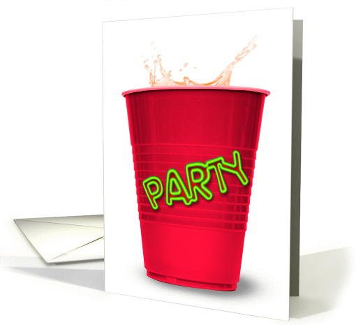 red cup retirement party invitation card (947311)