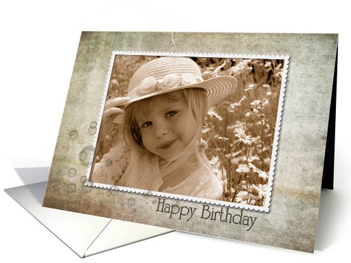 Birthday bubbles photo card for Grandma card (948234)