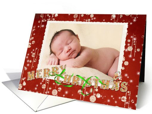 christmas photo card with gingerbread for grandparents card (949107)