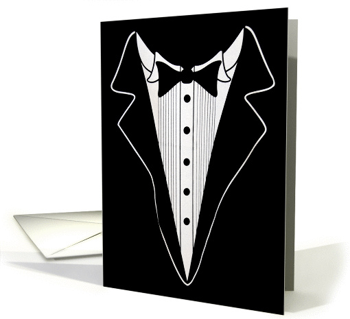 Tuxedo shirt for groomsman request card (949859)