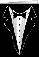 Tuxedo shirt for groomsman request card