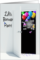 surprise 28th birthday party invitation with balloons card