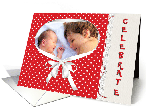 birthday photo card for Grandma with ribbon frame card (952379)