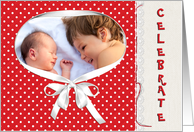 birthday photo card for Grandma with ribbon frame card