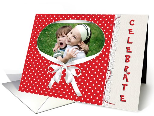 birthday photo card for Mom with ribbon frame card (952381)