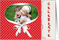birthday photo card for Mom with ribbon frame card