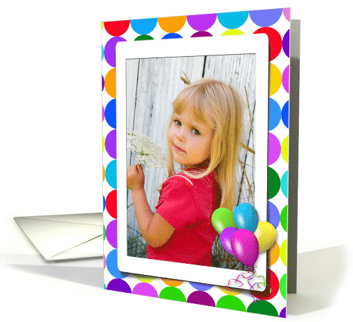 birthday photo card for mom with balloons card (954283)
