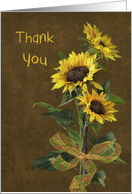 thank you for housewarming gift with sunflower bouquet card
