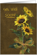 Get Well Soon for Grandma with sunflower bouquet card