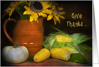 Thanksgiving sunflower bouquet for friend card