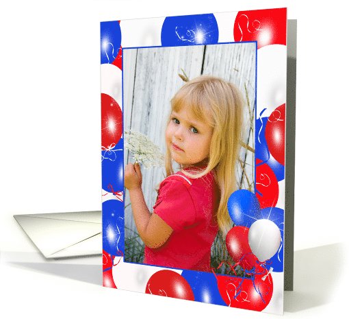 patriotic balloons photo card for 4th of July birthday card (958015)