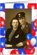 patriotic balloons photo card for anniversary on the 4th of July card