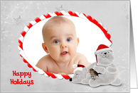 Happy Holidays photo frame with polar bears card