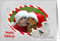 Happy Holidays photo frame for Friend with polar bears card