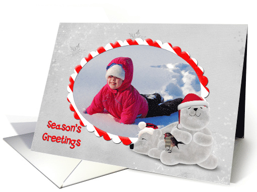 Season's Greetings photo frame with polar bears card (960109)